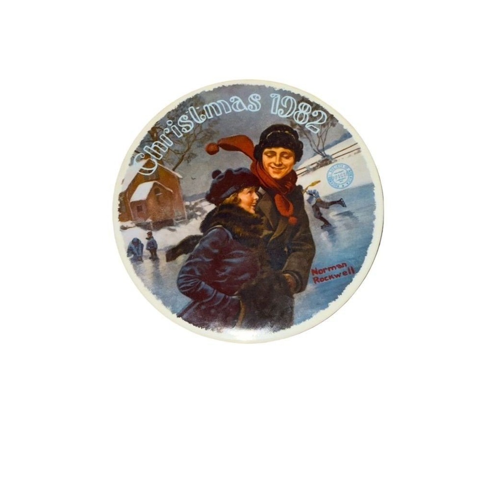 Vintage Norman Rockwell 1982 Christmas Courtship Collector Plate 8.5"